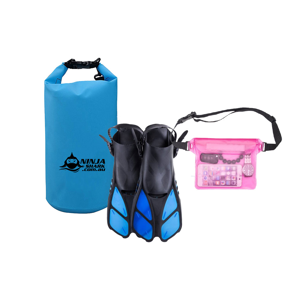 Snorkelling Accessories (Fins+Bag+Pouch)