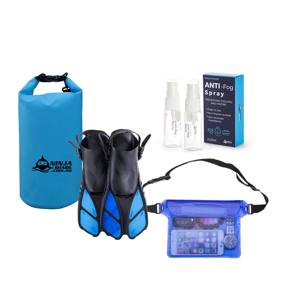 Snorkelling Accessories (Fins+Bag+Pouch+Antifog)