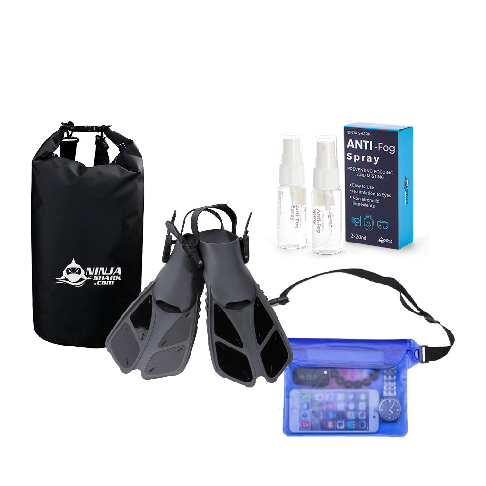 Snorkelling Accessories (Fins+Bag+Pouch+Antifog)