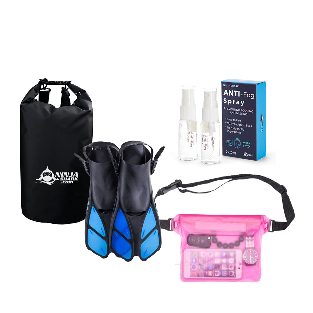 Snorkelling Accessories (Fins+Bag+Pouch+Antifog)