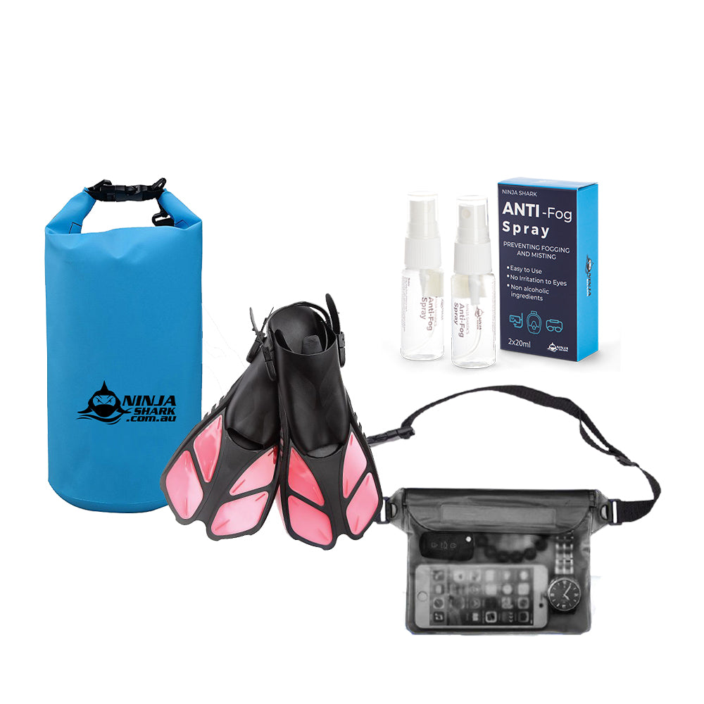 Snorkelling Accessories (Fins+Bag+Pouch+Antifog)